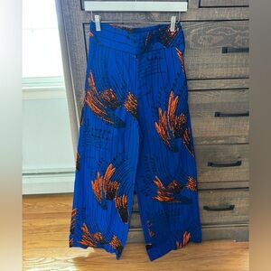 Stylish African Blue and Orange Wide Leg Pants